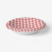 Bols En Carton Gingham Rétro Rouge Corail (Angulaire)