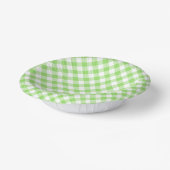 Bols En Carton Gingham Rétro Vert Printemps (Angulaire)