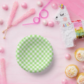 Bols En Carton Gingham Rétro Vert Printemps (Fête)