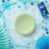 Bols En Carton Gingham Rétro Vert Printemps (Fête)