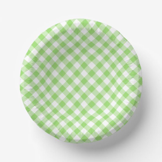 Bols En Carton Gingham Rétro Vert Printemps (Recto)