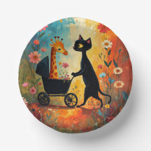 Girafe de chat mignon bol en papier
