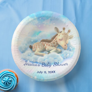 Bols En Carton Giraffe Bébé Dans Le Baby shower Nuages