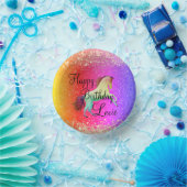Bols En Carton Glittery Rainbow Unicorn Anniversaire (Fête)