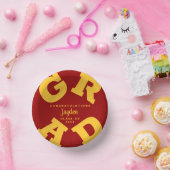 Bols En Carton Gold sur Cardinal Red Bold Graduation (Fête)