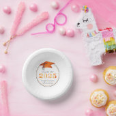 Bols En Carton Graduation 2025 Faux Metallic Orange Noir (Fête)