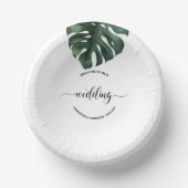 Bols En Carton Green Monstera Leaf Mariage bienvenue (Recto)