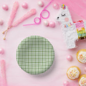Bols En Carton Green White Plaid Pattern (Fête)