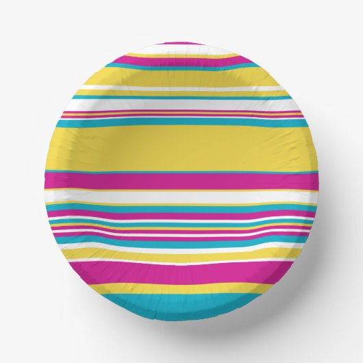 Bols En Carton Gris complexes -Turquoise, Jaune, Rose et Blanc (Recto)