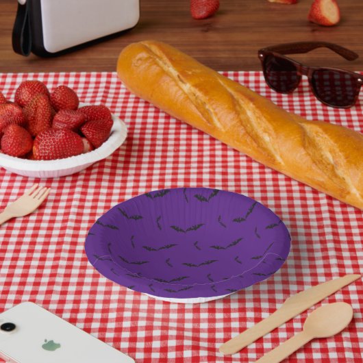 Bols En Carton Halloween/Bat Paper Bowls (Pique-nique)