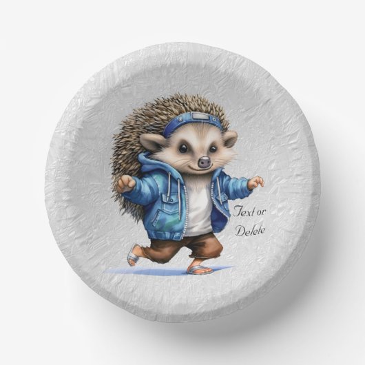 Bols En Carton Happy Hedgehog Watercolor Paper Bowl (Recto)