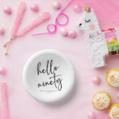 Bols En Carton Hello Ninety Minimalist Simple 90th Birthday Party (Fête)