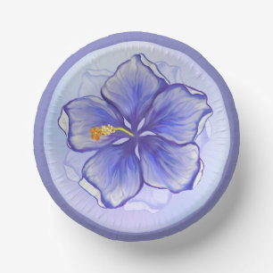 Bols En Carton Hibiscus & dentelle BLEU