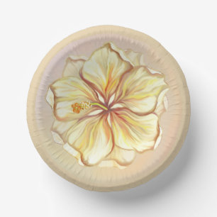 Bols En Carton Hibiscus & dentelle JAUNE