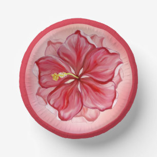 Bols En Carton Hibiscus & dentelle RED