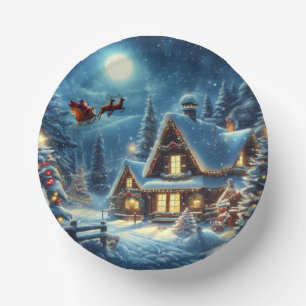 Bols En Carton Hiver/Père Noël/Noël/Neige