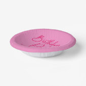 Bols En Carton Hot rose moderne minimaliste fête d'anniversaire (Angulaire)