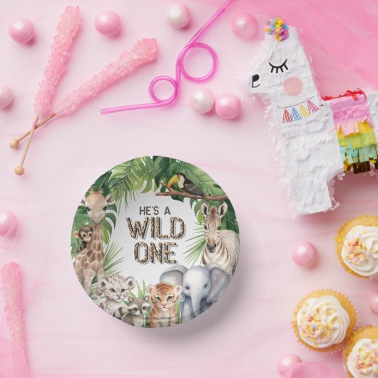 Bols En Carton Il a sauvage un Safari 1er anniversaire snacks (Fête)