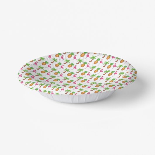 Bols En Carton Ile tropicale Palm Tree Ananas Flamant rose rose (Angulaire)