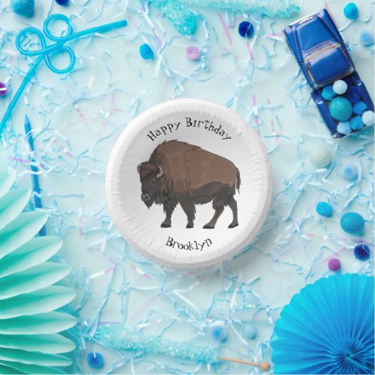 Bols En Carton Illustration de bison (Fête)