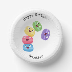 Bols En Carton Illustration de caricature de macarons marrant mig