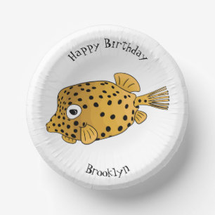 Bols En Carton Illustration de cartoon de poisson-coffre jaune