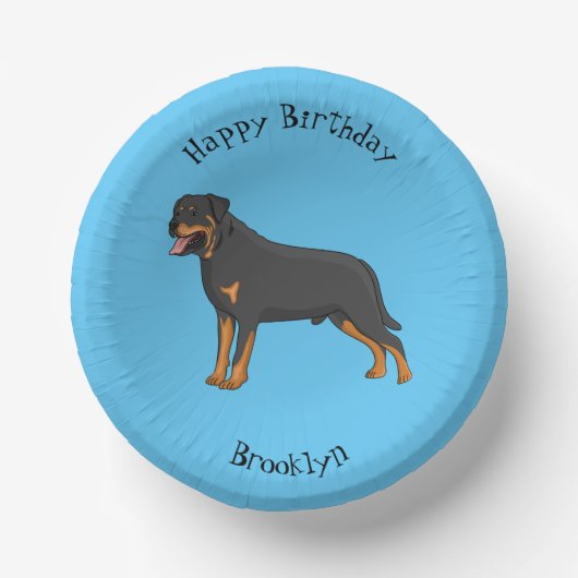 Bols En Carton Illustration de chien Rottweiler (Recto)