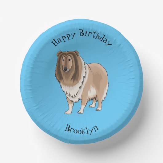 Bols En Carton Illustration de chien Rough collie (Recto)