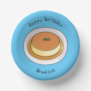 Bols En Carton Illustration de dessin animé de crème caramel