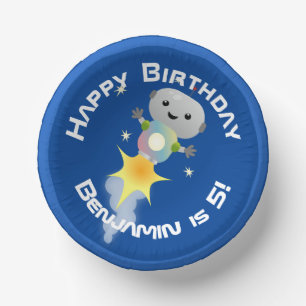 Bols En Carton Illustration de dessin animé d'un robot mignon vol