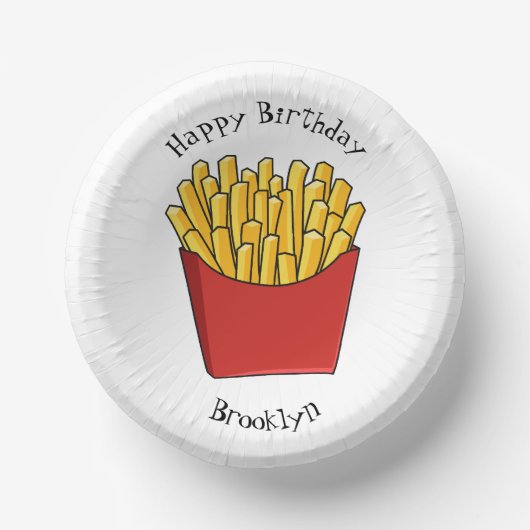 Bols En Carton Illustration de frites (Recto)