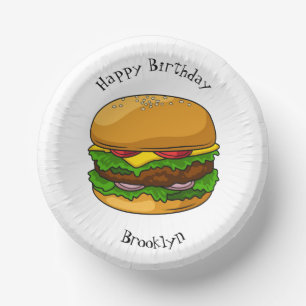 Bols En Carton Illustration de Hamburger
