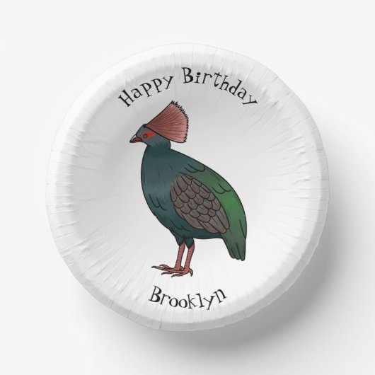 Bols En Carton Illustration de la caricature d'oiseau perdrix en (Recto)