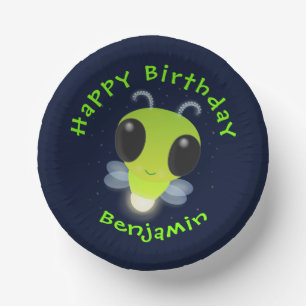 Bols En Carton Illustration de la luciole vert mou