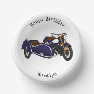 Bols En Carton Illustration de moto pourpre Sidecar