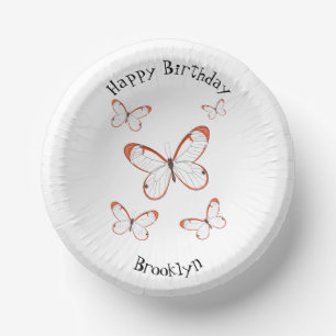 Bols En Carton Illustration de papillon en verre