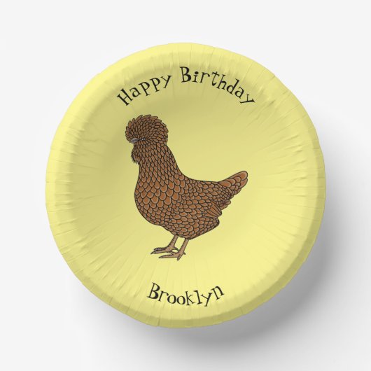 Bols En Carton Illustration de poulet à la polis chamois (Recto)