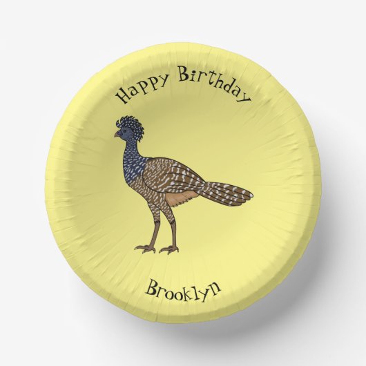 Bols En Carton Illustration d'oiseau de curassow (Recto)