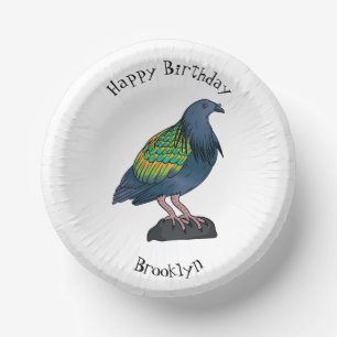 Bols En Carton Illustration d'oiseau de pigeon de Nicobar