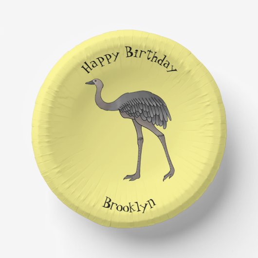 Bols En Carton Illustration d'oiseau de rhée (Recto)