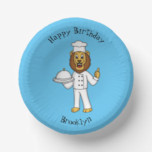 Bols En Carton Illustration du chef mignon lion