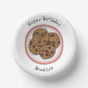 Bols En Carton Illustration du cookie de puce à chocolat