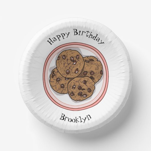 Bols En Carton Illustration du cookie de puce à chocolat (Recto)