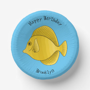 Bols En Carton Illustration du poisson-tang jaune