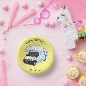 Bols En Carton Illustration d'un campervan heureux (Fête)