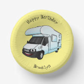 Bols En Carton Illustration d'un campervan heureux (Recto)