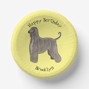 Bols En Carton Illustration d'un chien hound afghan