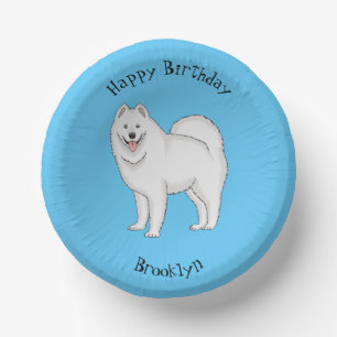 Bols En Carton Illustration Samoyed dog