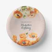 Bols En Carton Jardin rose orange rustique Fête d'anniversaire (Recto)