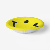 Bols En Carton Jaune brillant et joyeux visage souriant (Angulaire)